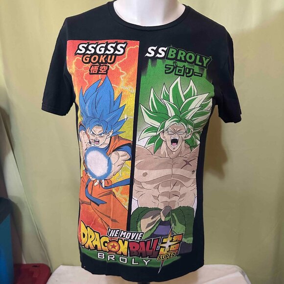 Dragon Ball Super The Movie Goku Broly Men's Black T Shirt Size Small Toei Anima - Picture 1 of 4